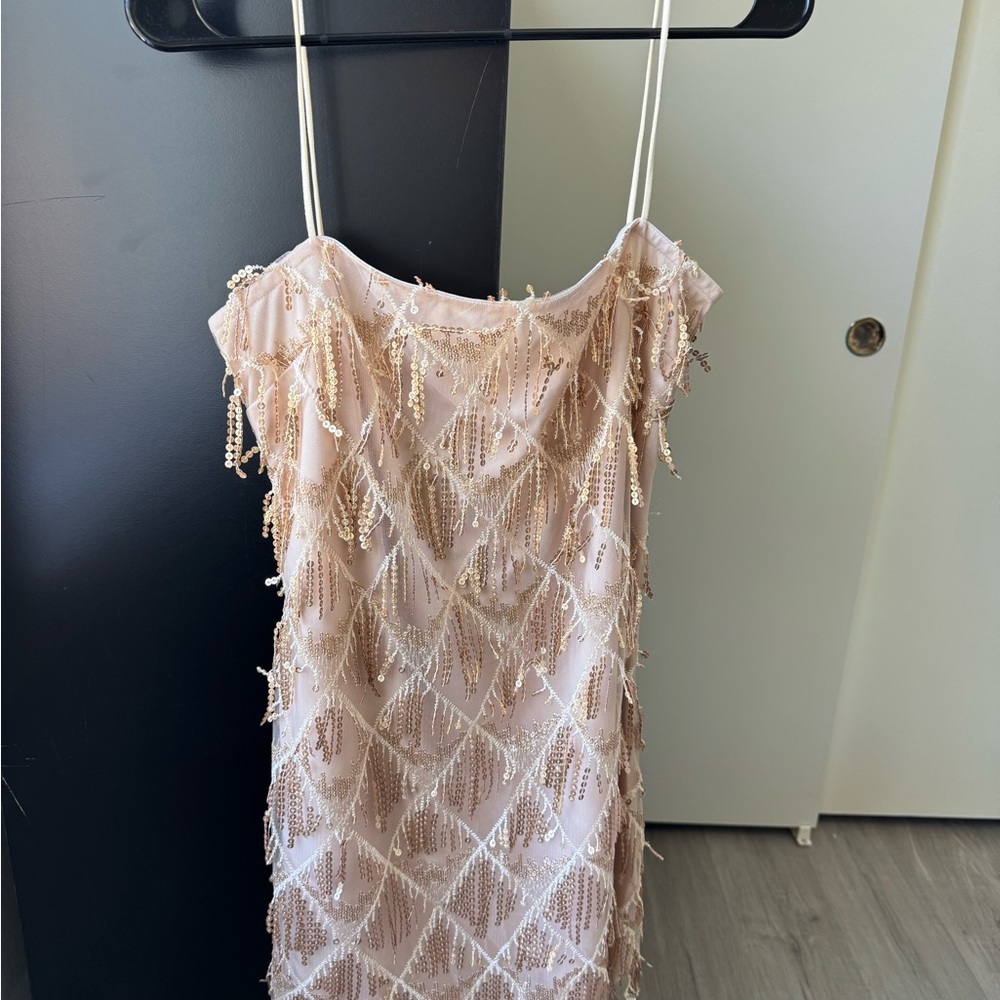 Showpo Gold Sequin Embellished Dress
